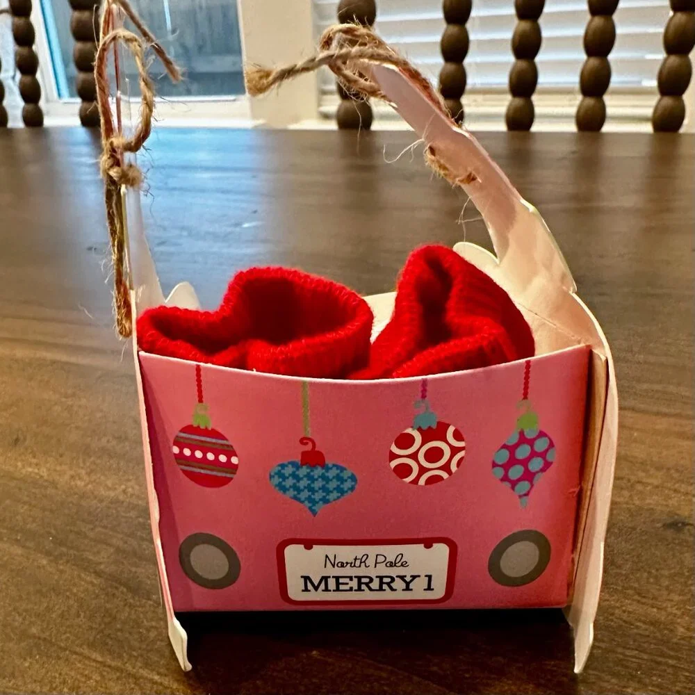 NWT Mud Pie Santa Car Socks - Red and White - 0-12 Months - Christmas Gift